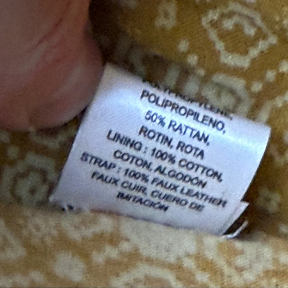 Anthropologie White Woven Round Crossbody with Tan Strap - Picture 9 of 9